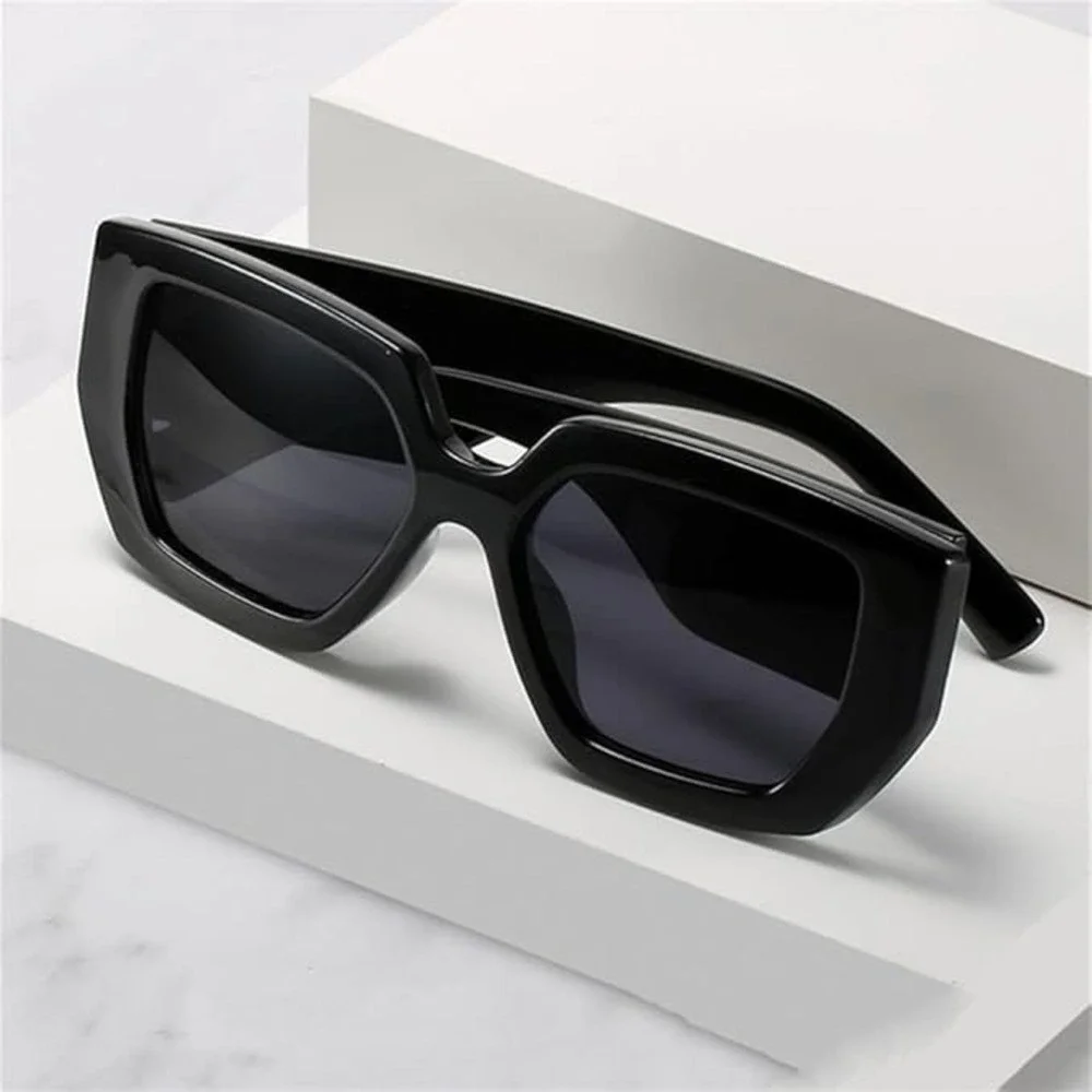 Oversized Black Square Sunglasses Men's Fashion‎ Eyeglasses Hip Hop Cholo Rapper